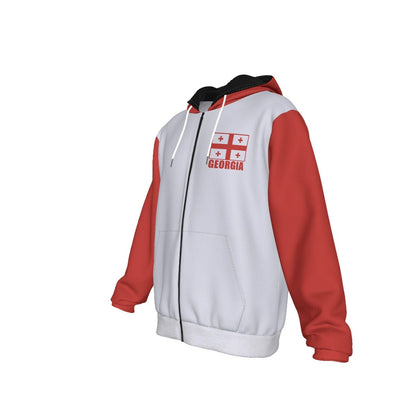 Georgia Unisex Football Fan Zip Hoodie Front Left