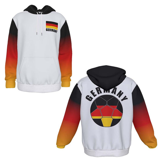 Germany Unisex Football Fan Pullover Hoodie Front and Back