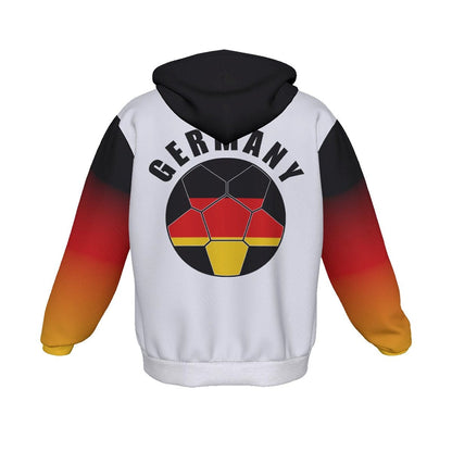 Germany Unisex Football Fan Zip Hoodie Back