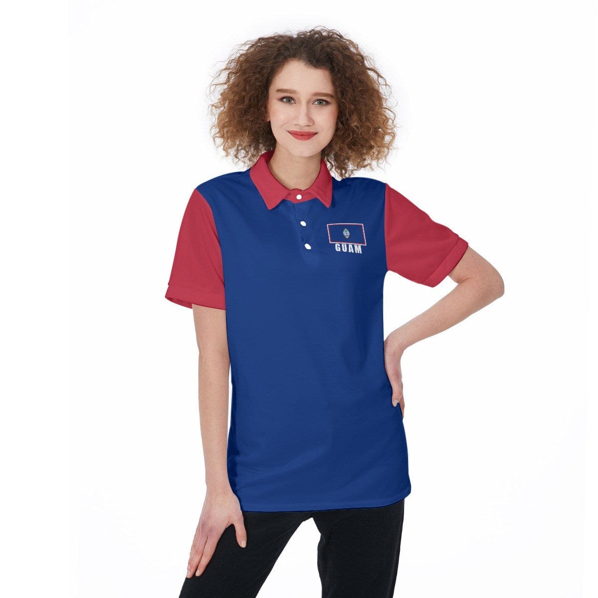 Guam Unisex Football Fan Polo Shirt Front