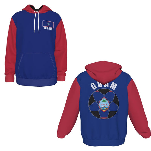 Guam Unisex Football Fan Pullover Hoodie Front and Back