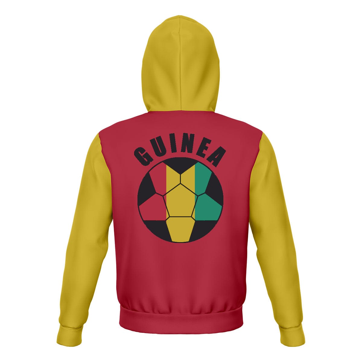 Guinea Unisex Football Fan Pullover Hoodie Back with Hood Up