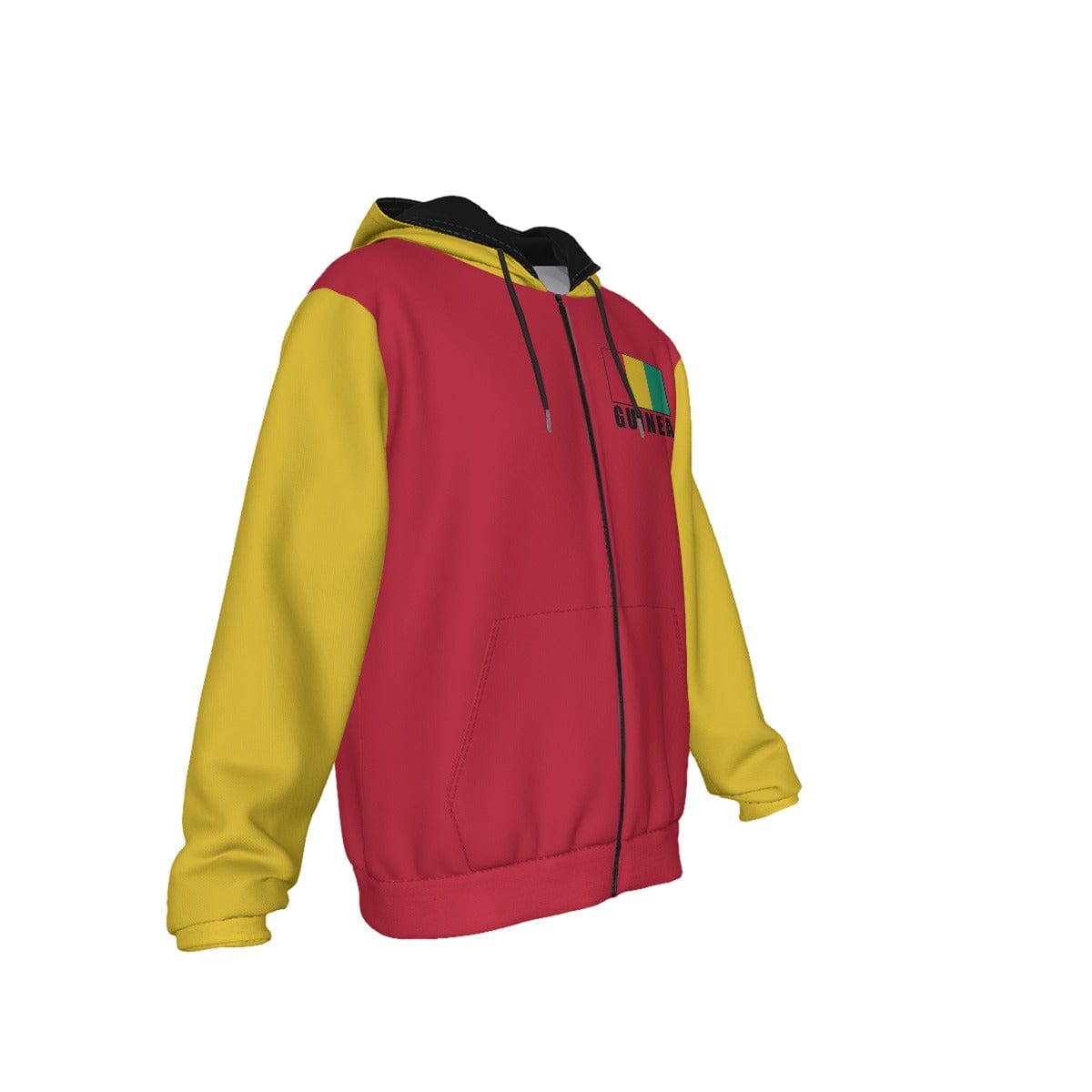 Guinea Unisex Football Fan Zip Hoodie Front Right