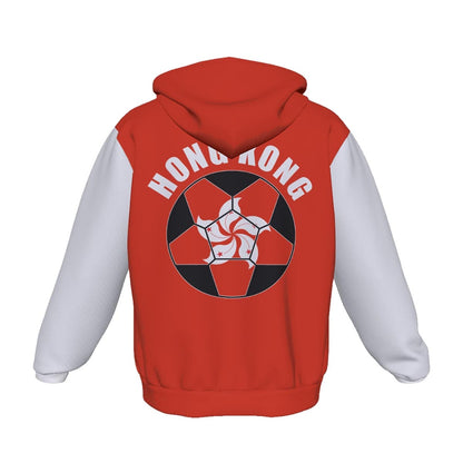 Hong Kong Unisex Football Fan Pullover Hoodie Back