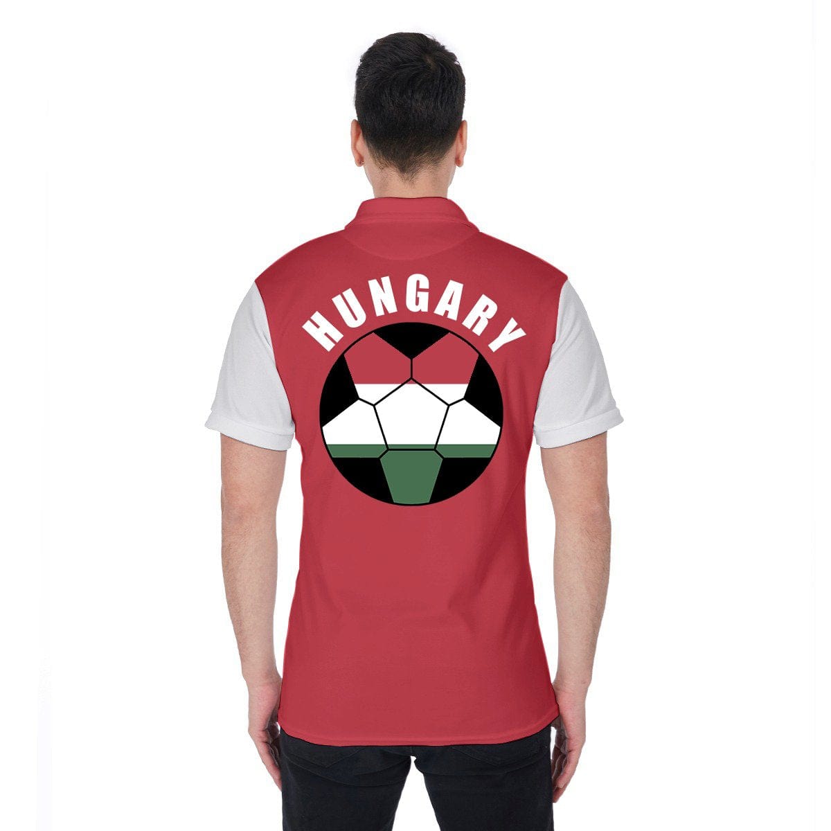 Hungary Unisex Football Fan Polo Shirt Back