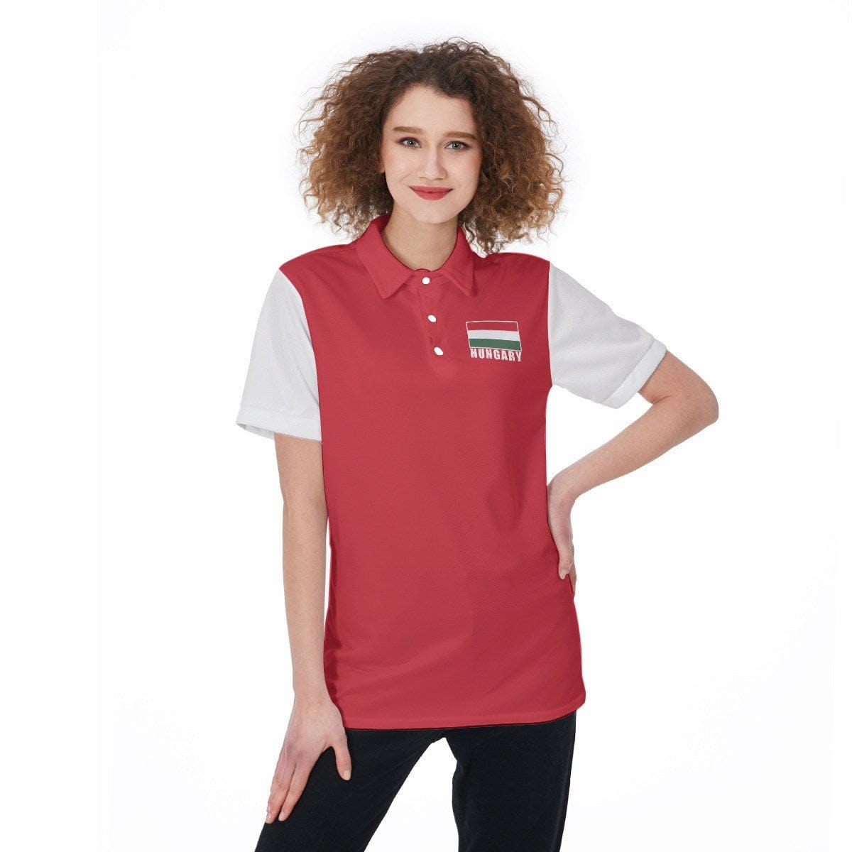 Hungary Unisex Football Fan Polo Shirt Front