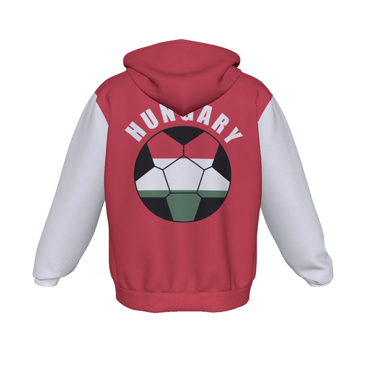 Hungary Unisex Football Fan Zip Hoodie Back