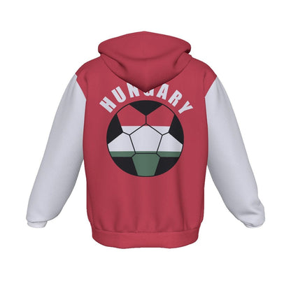 Hungary Unisex Football Fan Zip Hoodie Back