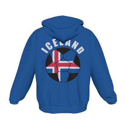 Iceland Unisex Football Fan Pullover Hoodie Back