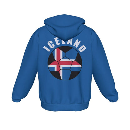 Iceland Unisex Football Fan Zip Hoodie Back