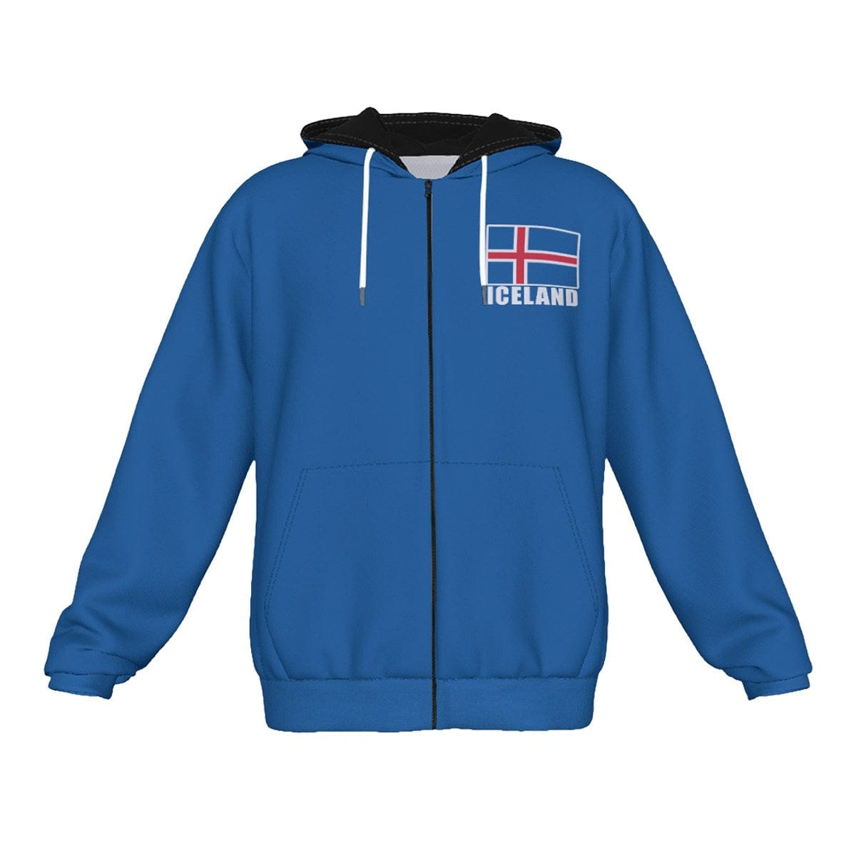 Iceland Unisex Football Fan Zip Hoodie Front