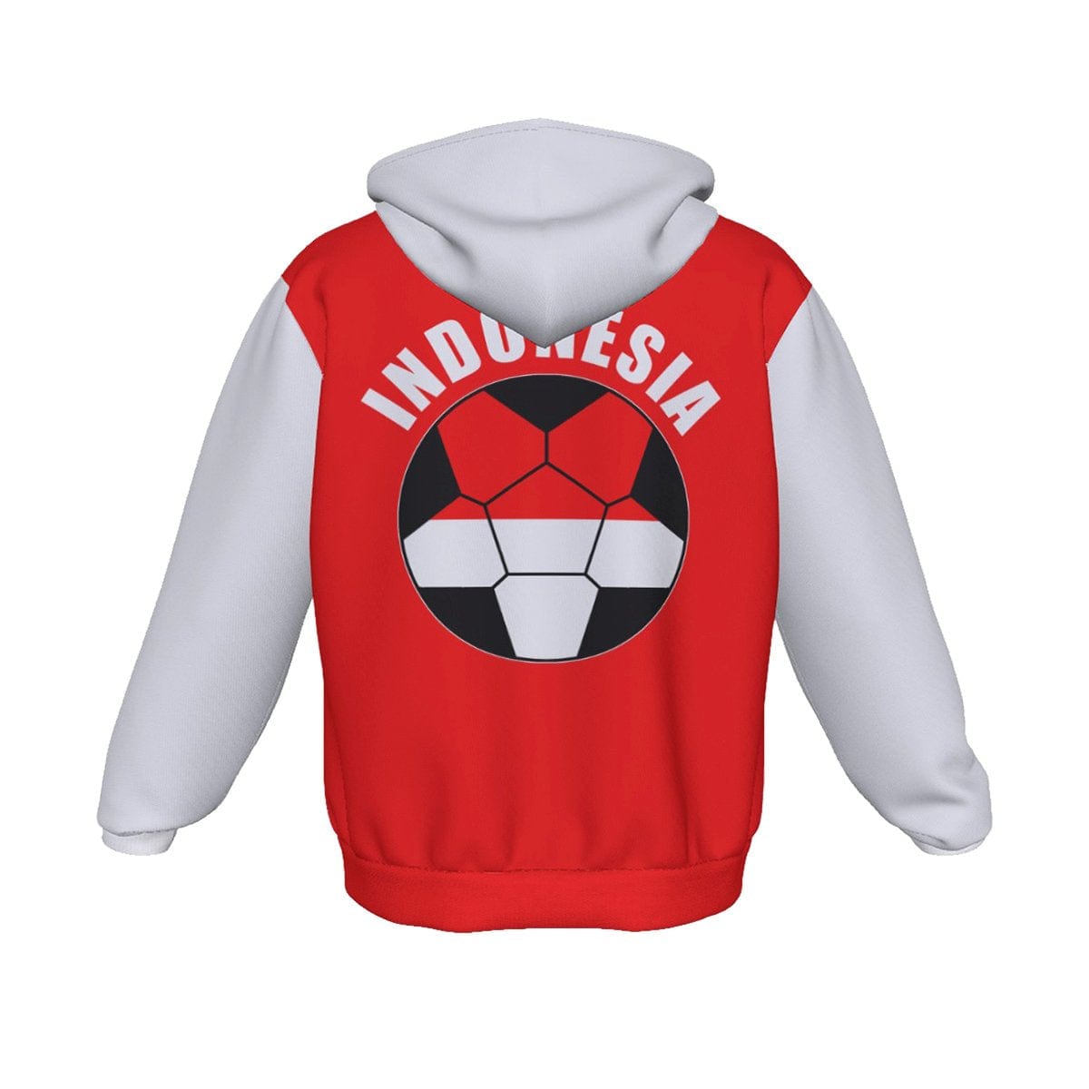 Indonesia Unisex Football Fan Zip Hoodie Back