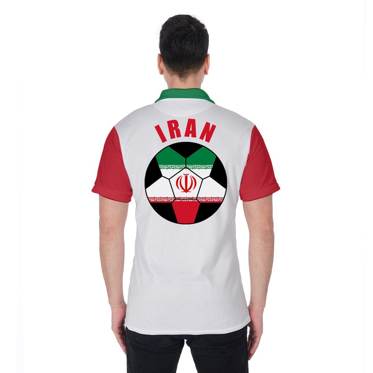 Iran Unisex Football Fan Polo Shirt Back