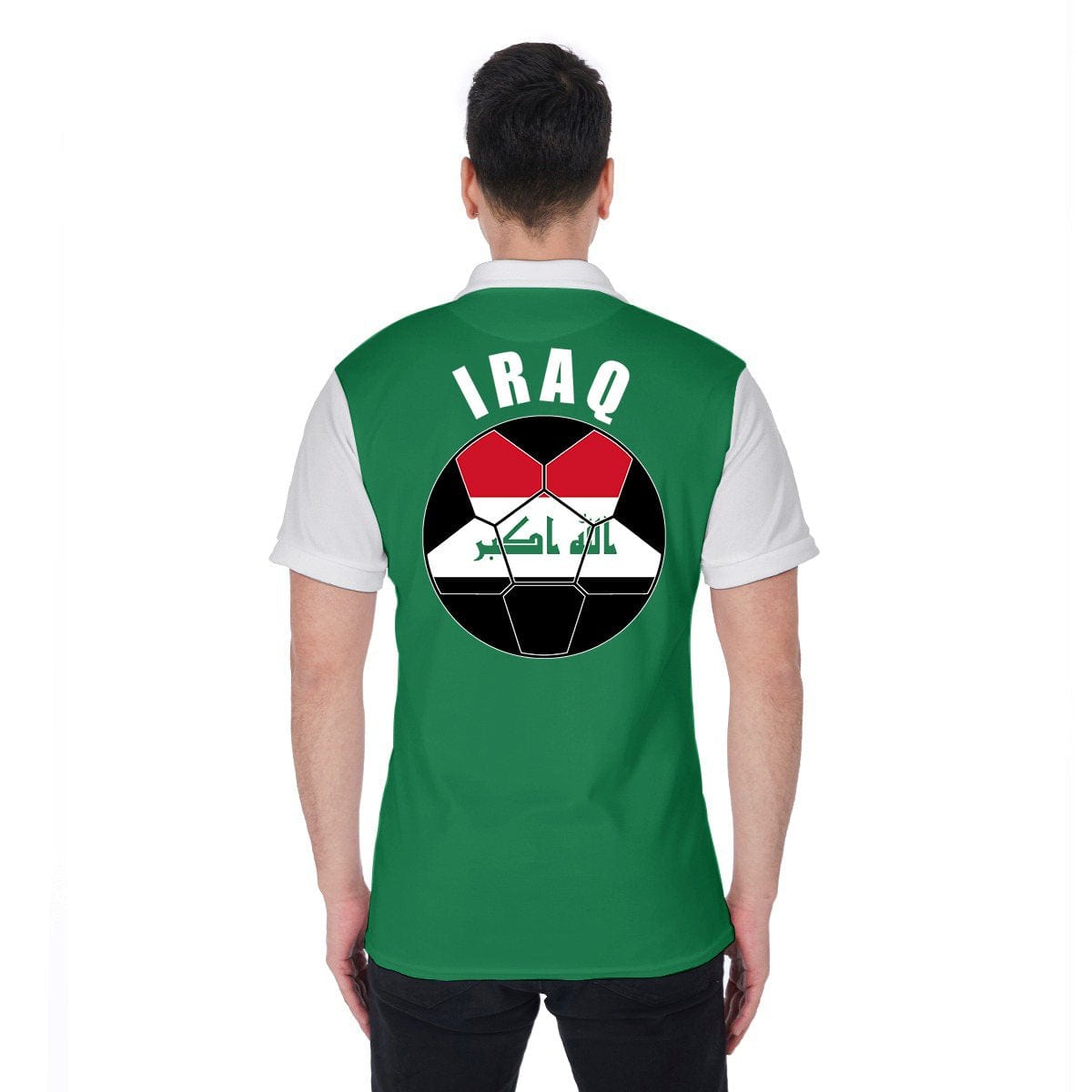 Iraq Unisex Football Fan Polo Shirt Back