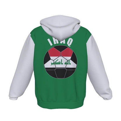 Iraq Unisex Football Fan Pullover Hoodie Back