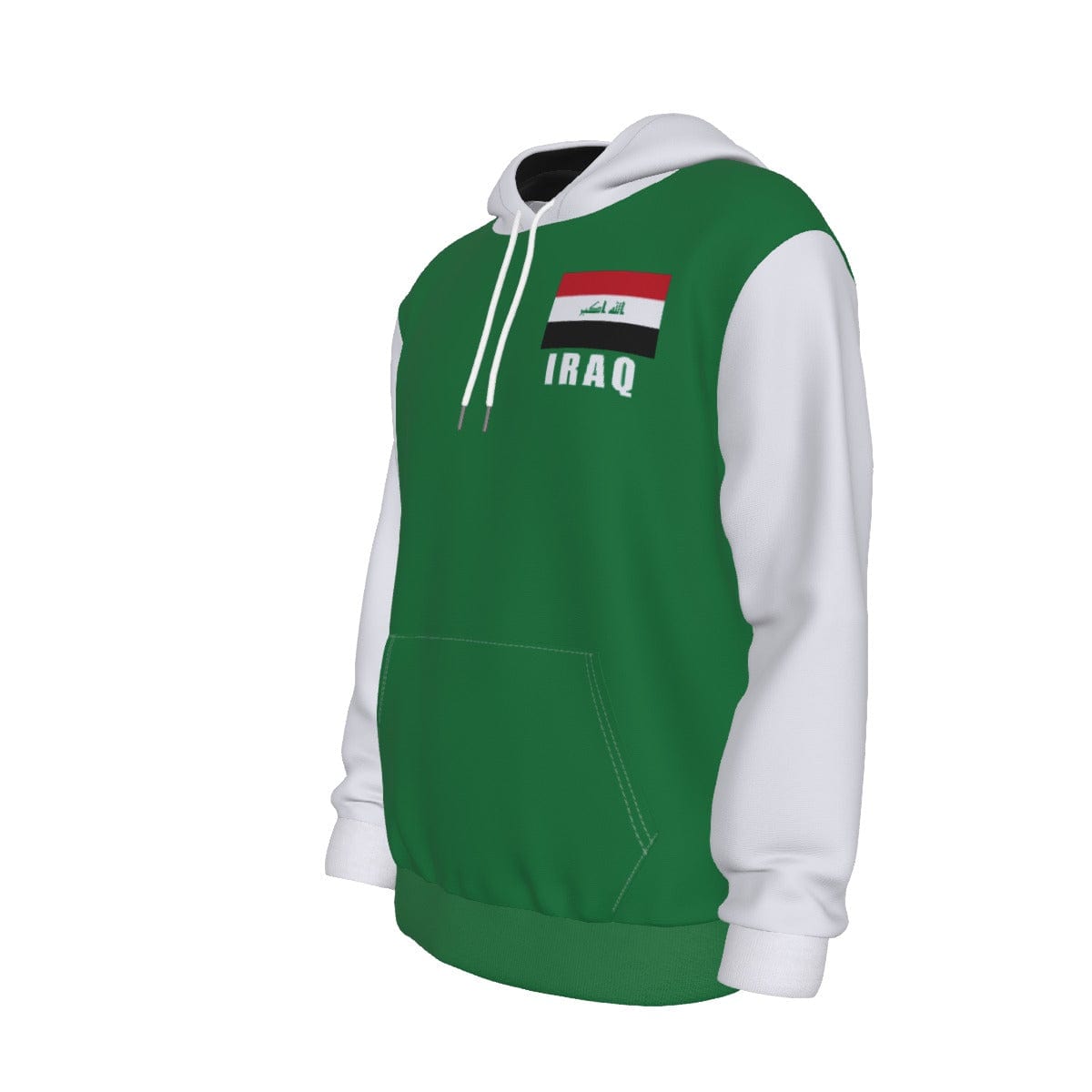 Iraq Unisex Football Fan Pullover Hoodie Front Left