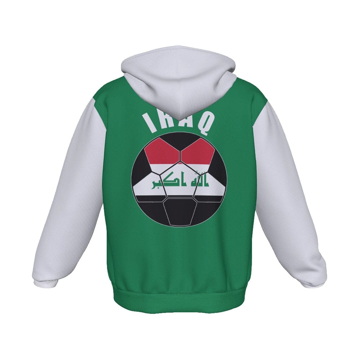 Iraq Unisex Football Fan Zip Hoodie Back