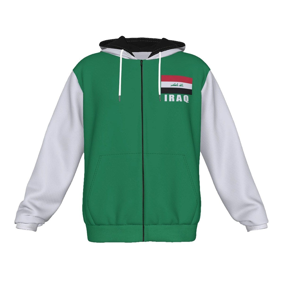 Iraq Unisex Football Fan Zip Hoodie Front