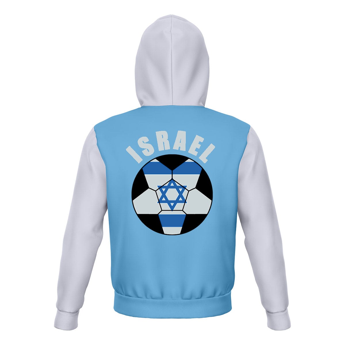 Israel Unisex Football Fan Pullover Hoodie Back with Hood Up