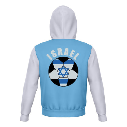 Israel Unisex Football Fan Pullover Hoodie Back with Hood Up