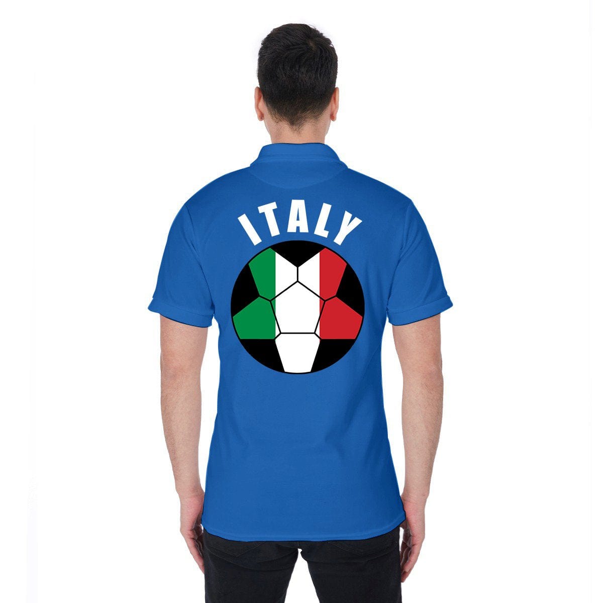 Italy Unisex Football Fan Polo Shirt Back