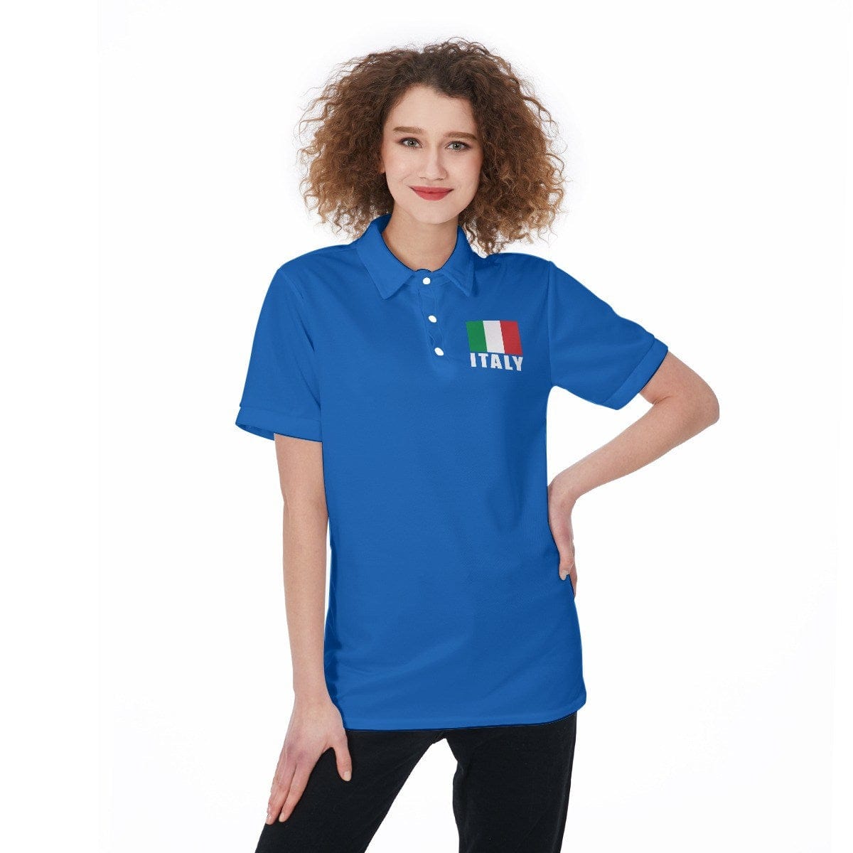 Italy Unisex Football Fan Polo Shirt Front