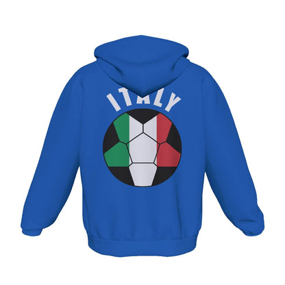 Italy Unisex Football Fan Pullover Hoodie Back