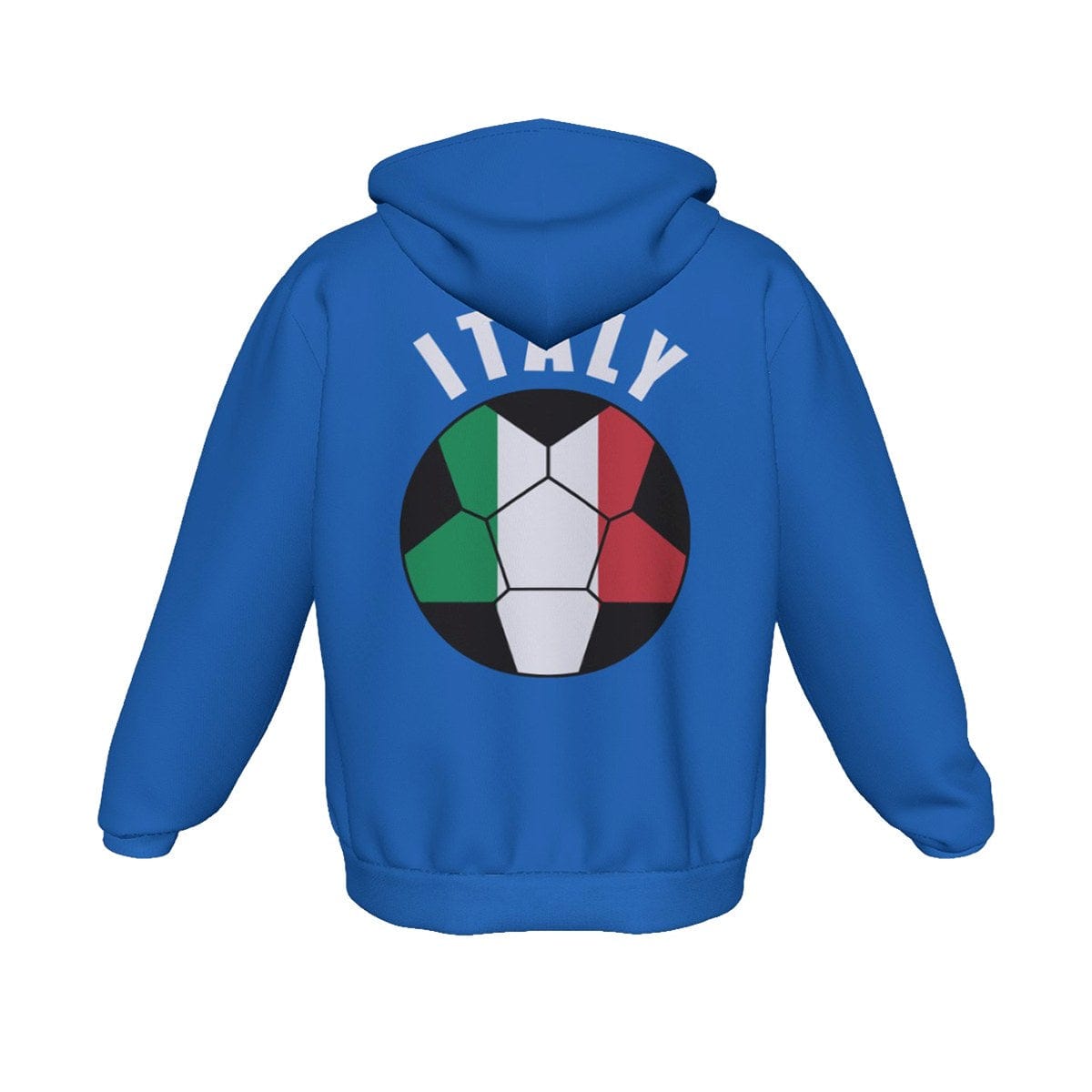 Italy Unisex Football Fan Zip Hoodie Back