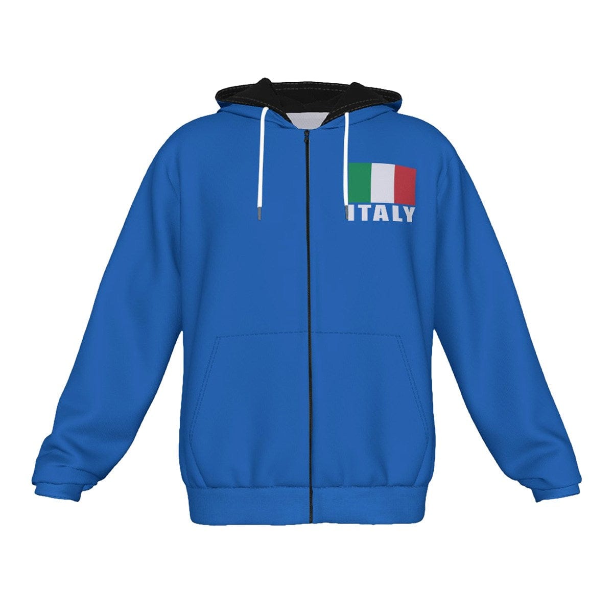 Italy Unisex Football Fan Zip Hoodie Front