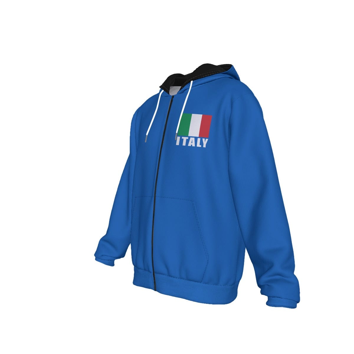 Italy Unisex Football Fan Zip Hoodie Front Left