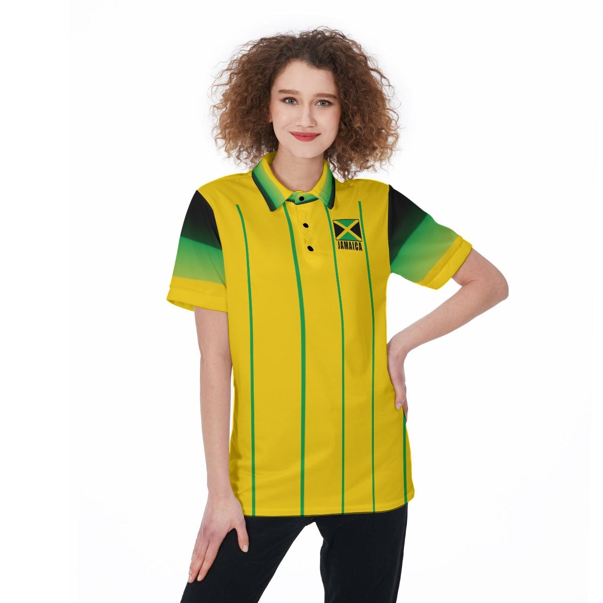 Jamaica Unisex Football Fan Polo Shirt Front