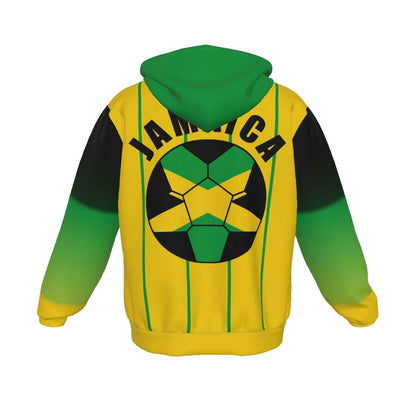 Jamaica Unisex Football Fan Zip Hoodie Back