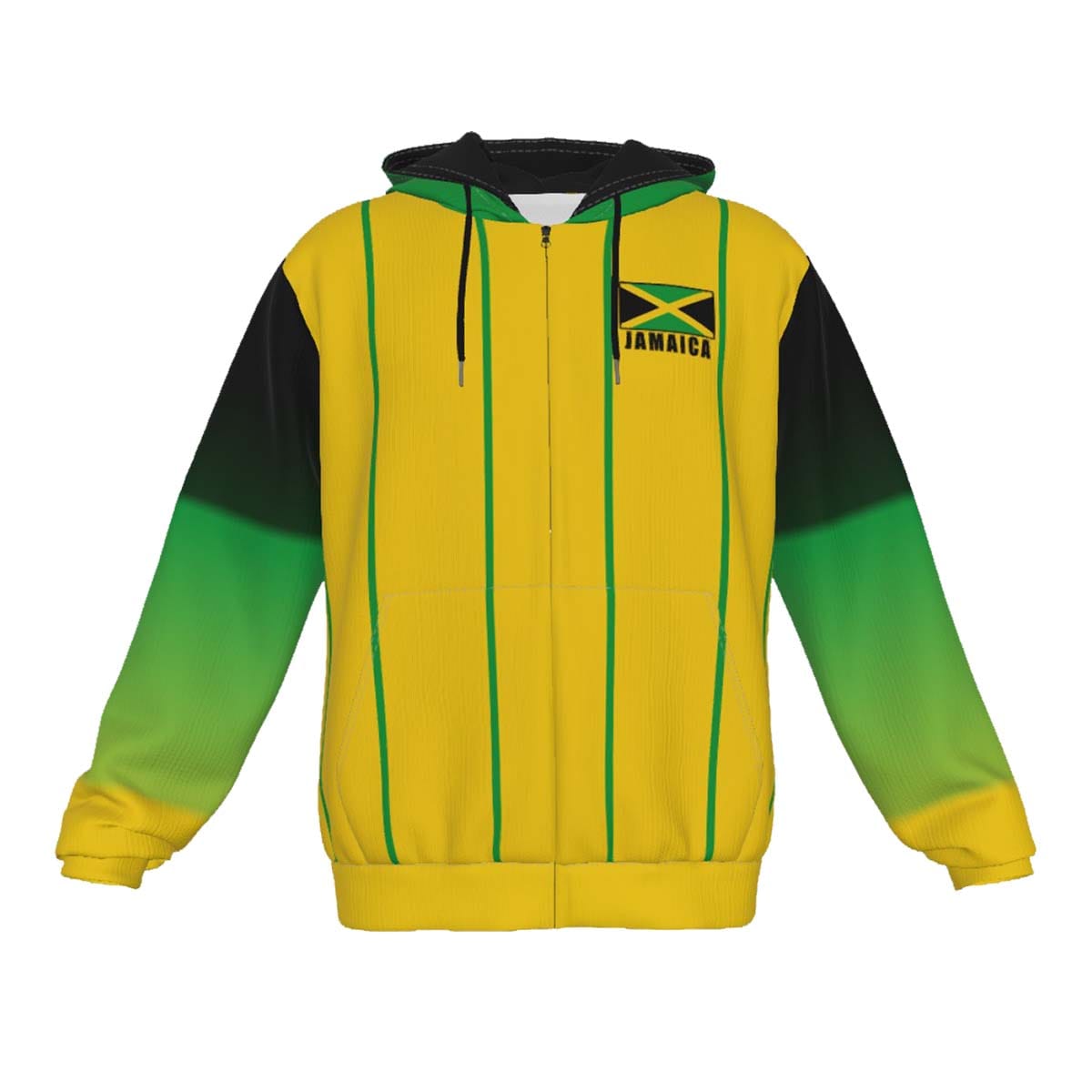 Jamaica Unisex Football Fan Zip Hoodie Front