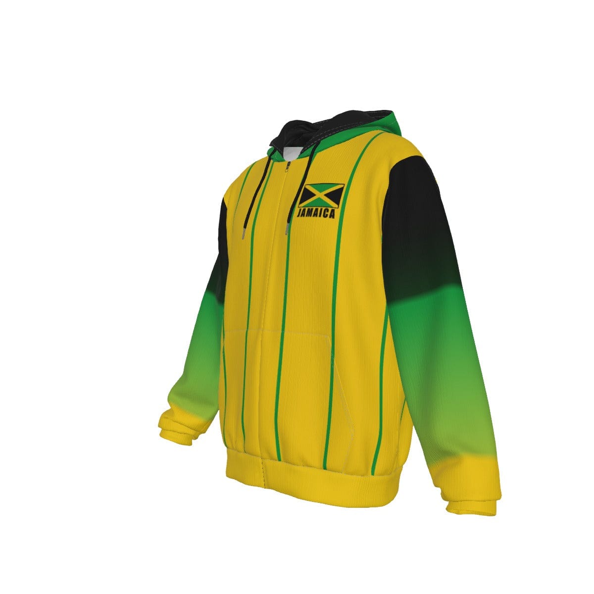 Jamaica Unisex Football Fan Zip Hoodie Front Left