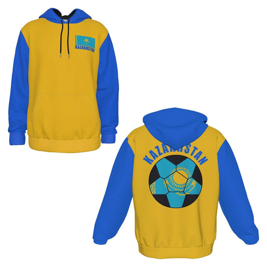 Kazakhstan Unisex Football Fan Pullover Hoodie Front and Back