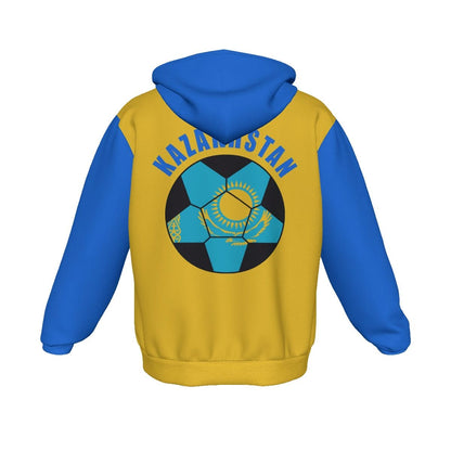 Kazakhstan Unisex Football Fan Zip Hoodie Back