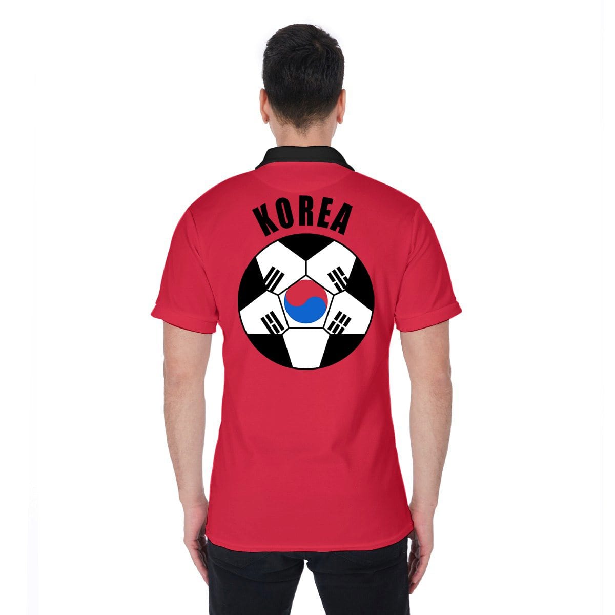 Korea Unisex Football Fan Polo Shirt Back