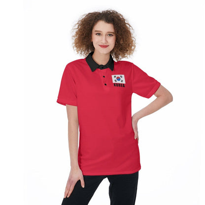 Korea Unisex Football Fan Polo Shirt Front