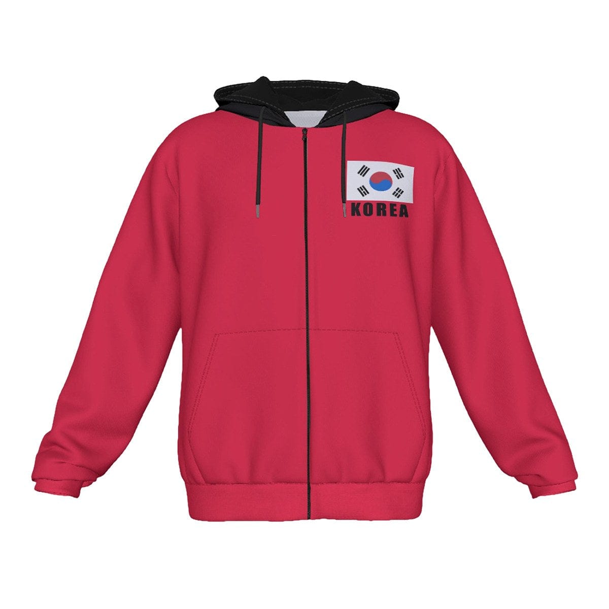 Korea Unisex Football Fan Zip Hoodie Front