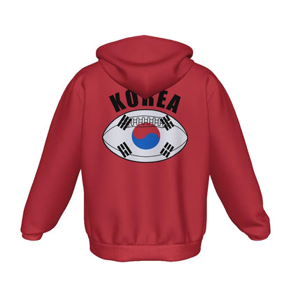 Korea Unisex Rugby Fan Pullover Hoodie Back