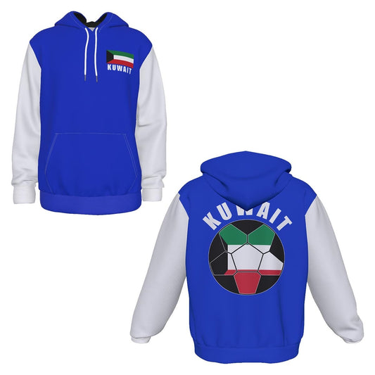 Kuwait Unisex Football Fan Pullover Hoodie Front and Back