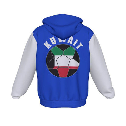 Kuwait Unisex Football Fan Zip Hoodie Back