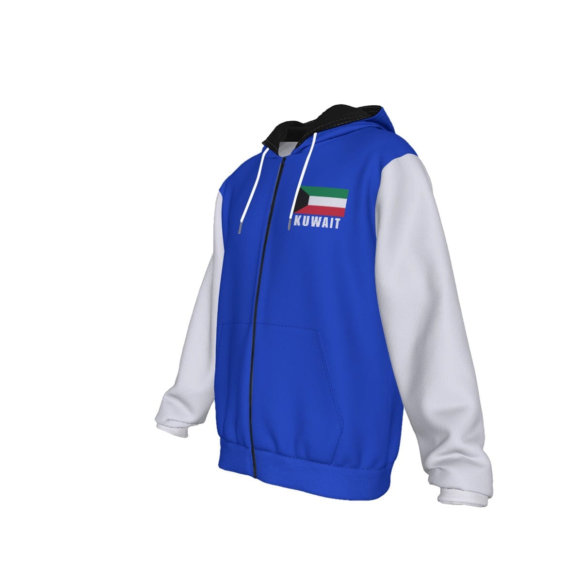 Kuwait Unisex Football Fan Zip Hoodie Front Left