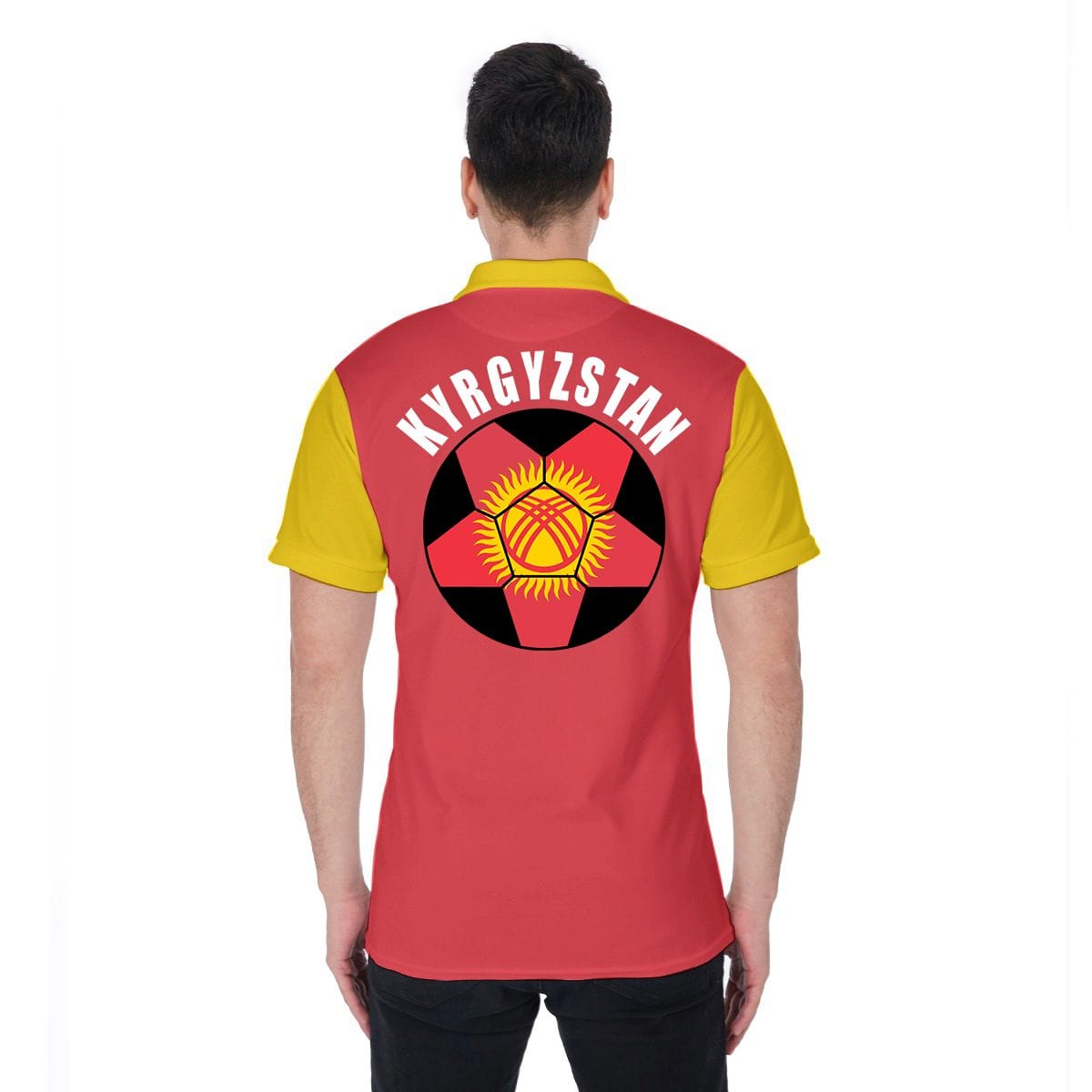 Kyrgyzstan Unisex Football Fan Polo Shirt Back