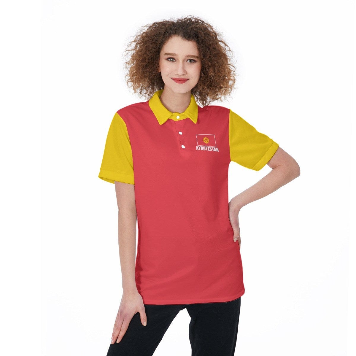 Kyrgyzstan Unisex Football Fan Polo Shirt Front