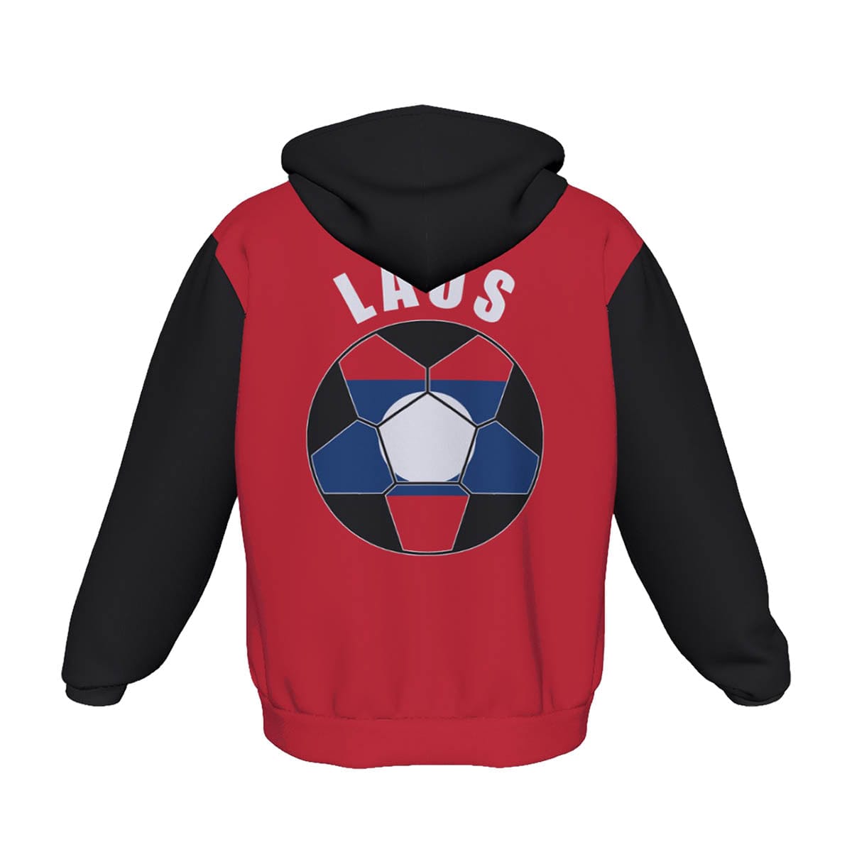 Laos Unisex Football Fan Pullover Hoodie Back