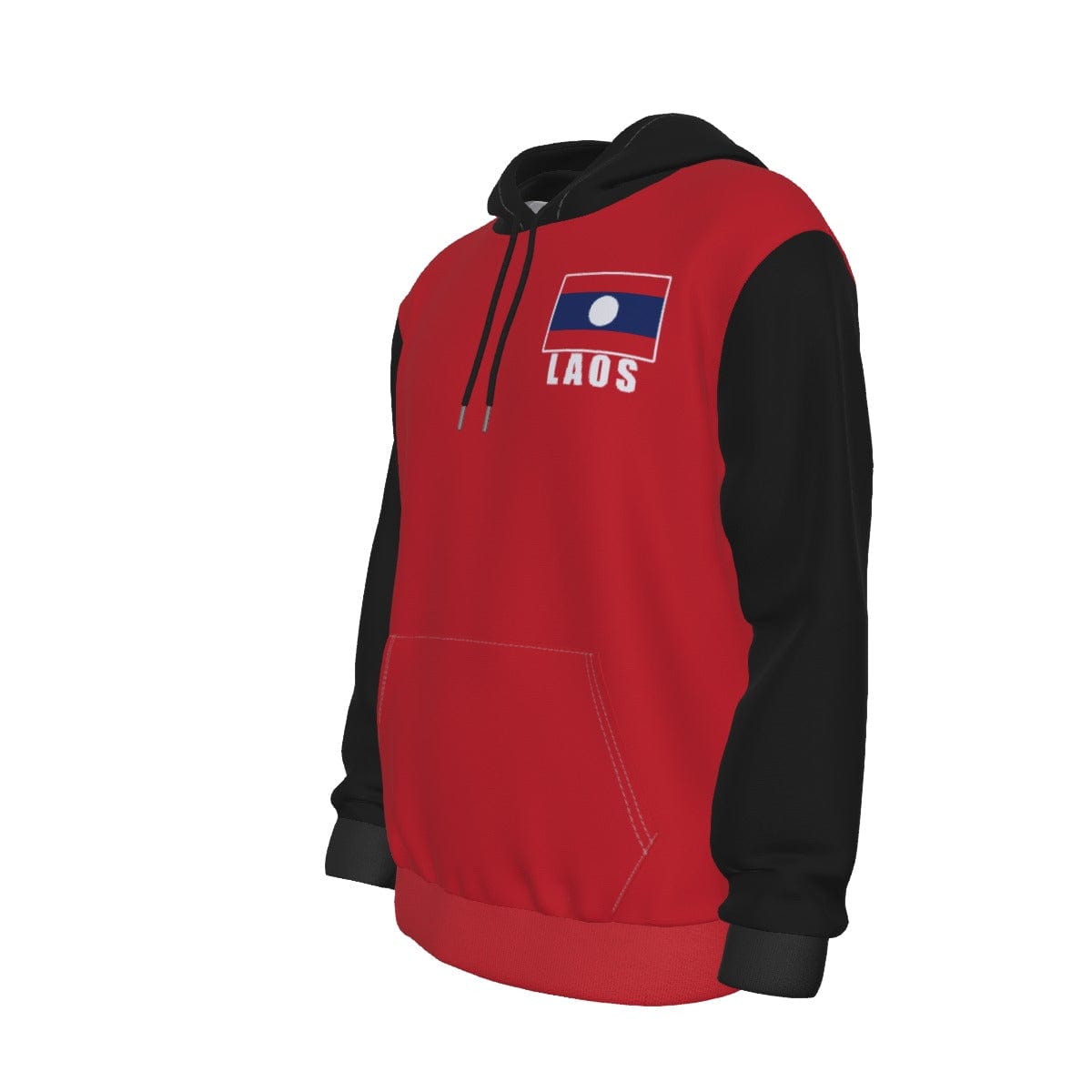 Laos Unisex Football Fan Pullover Hoodie Front Left