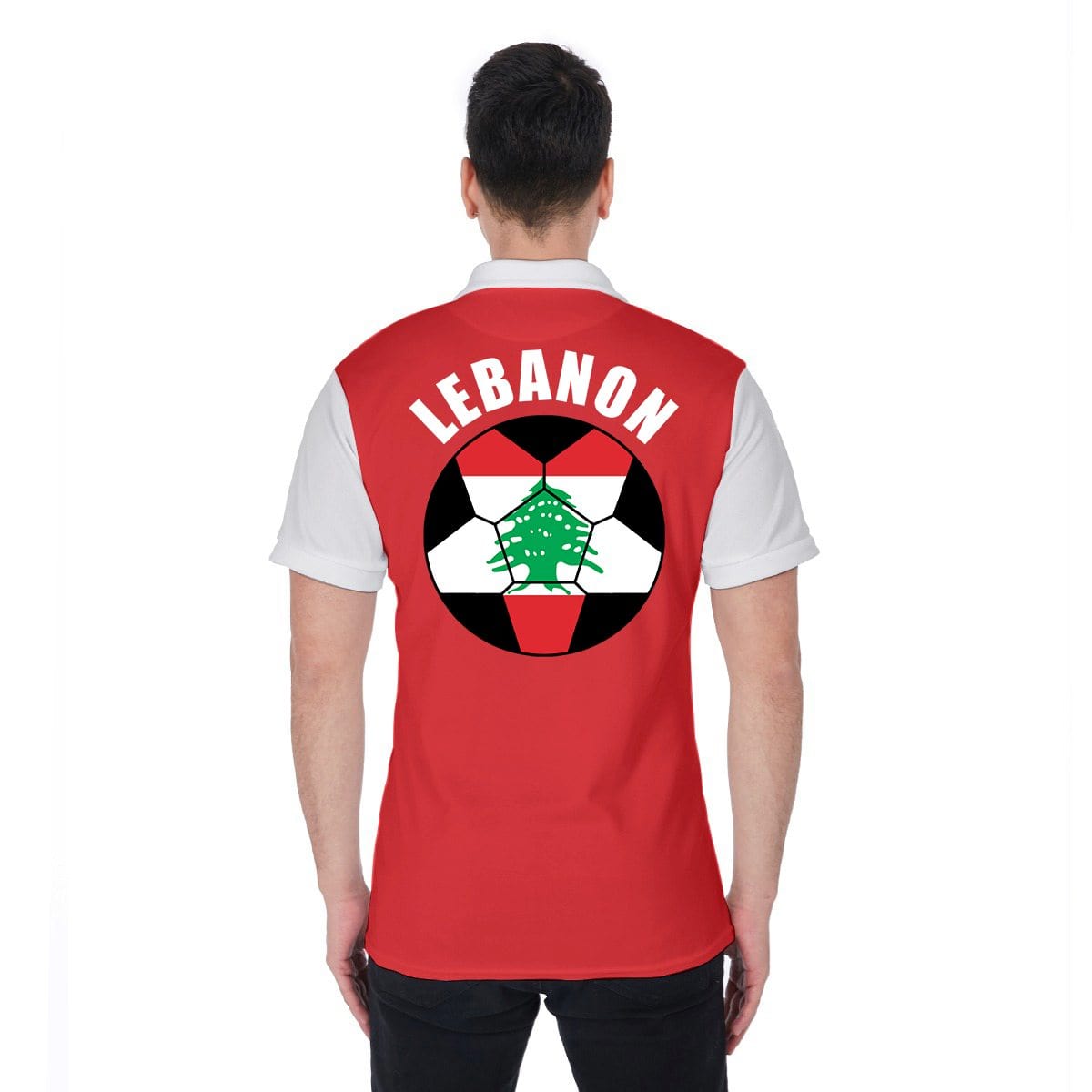 Lebanon Unisex Football Fan Polo Shirt Back