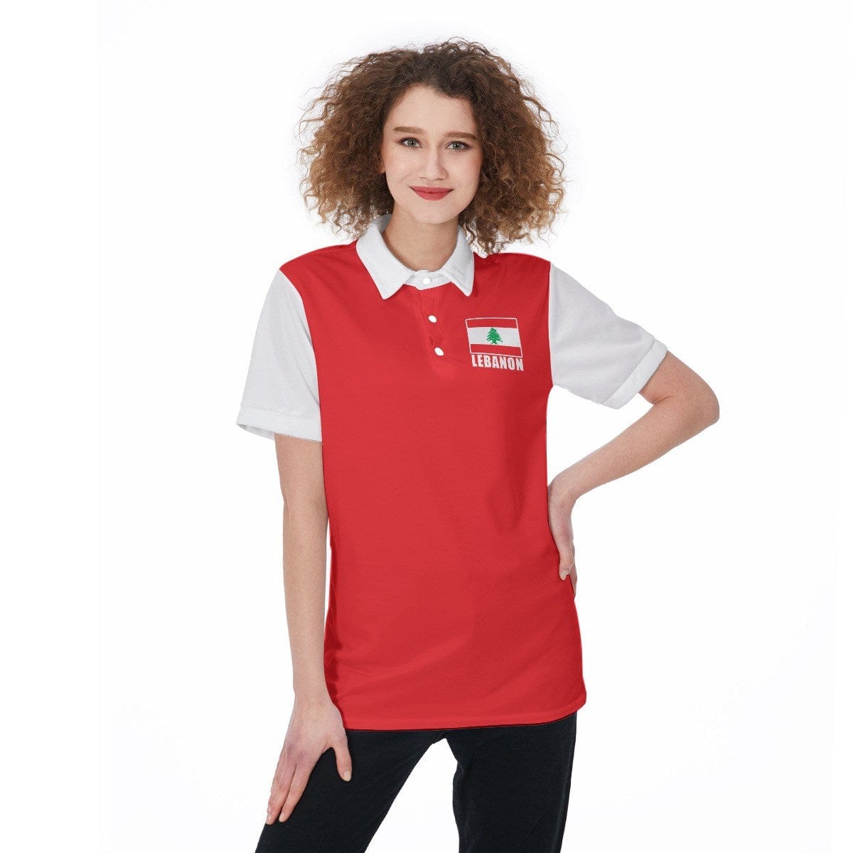 Lebanon Unisex Football Fan Polo Shirt Front