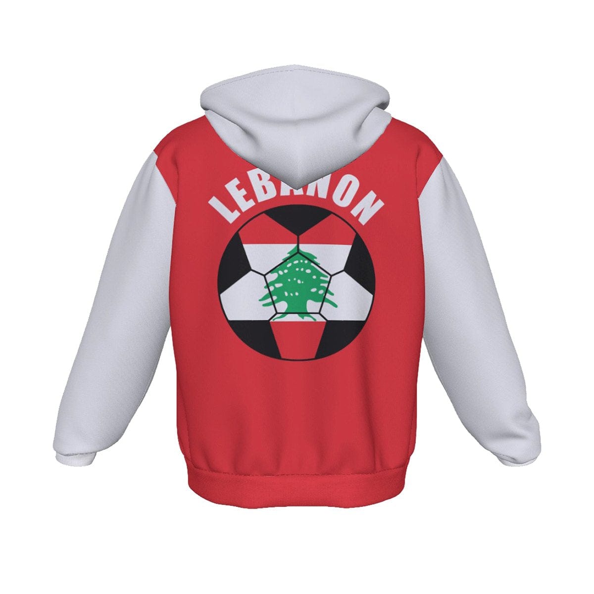 Lebanon Unisex Football Fan Zip Hoodie Back